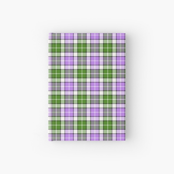 Lavender and green plaid hardcover journal