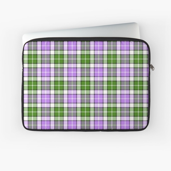 Lavender and green plaid laptop sleeve