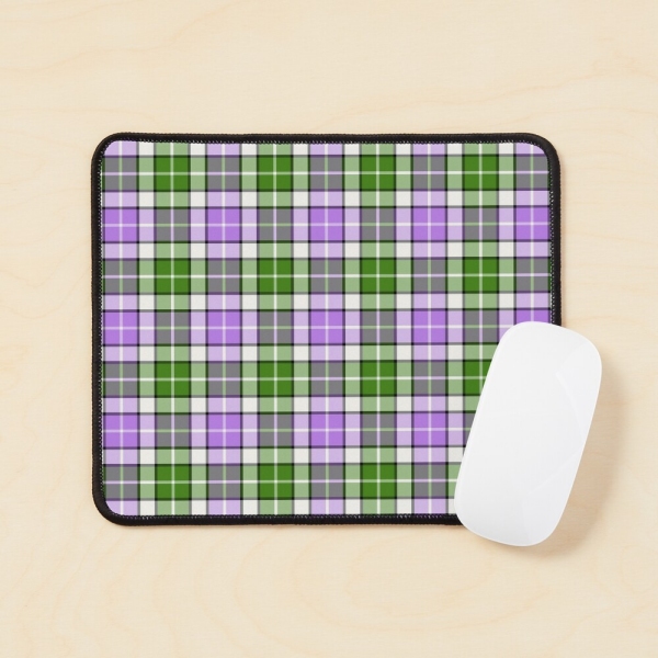 Lavender and green plaid mouse pad