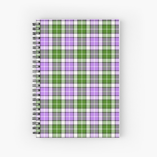 Lavender and Green Plaid Notebook