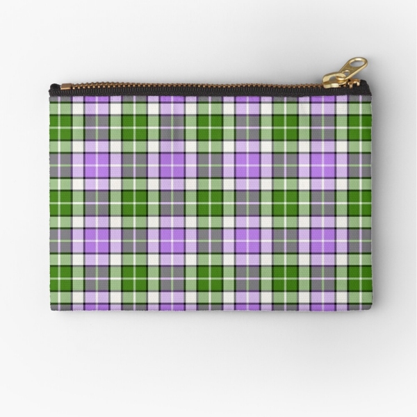 Lavender and green plaid accessory bag