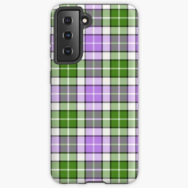 Lavender and green plaid Samsung Galaxy case