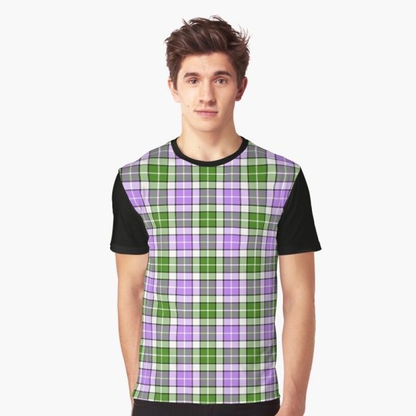 Lavender and green plaid tee shirt