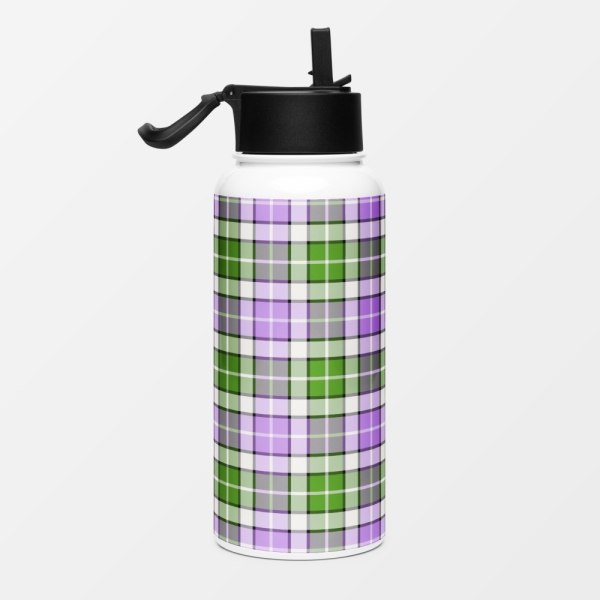 Lavender and green plaid water jug