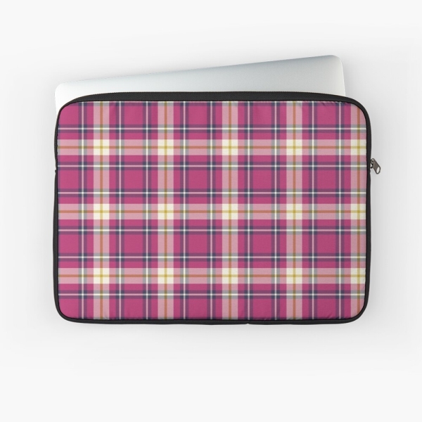 Hot Pink and Navy Blue Plaid Laptop Case
