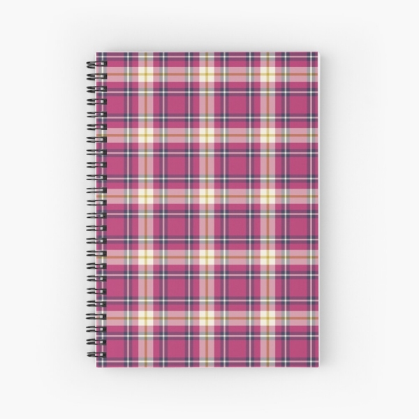 Hot Pink and Navy Blue Plaid Notebook