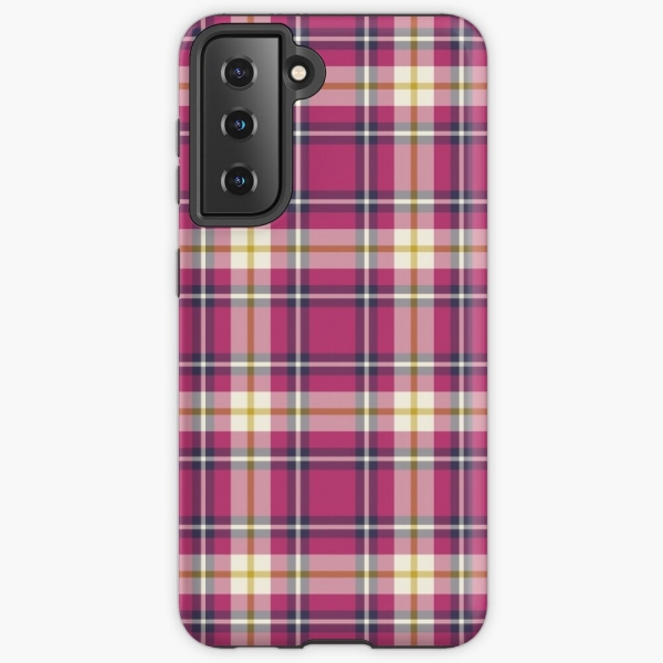 Hot Pink and Navy Blue Plaid Samsung Case