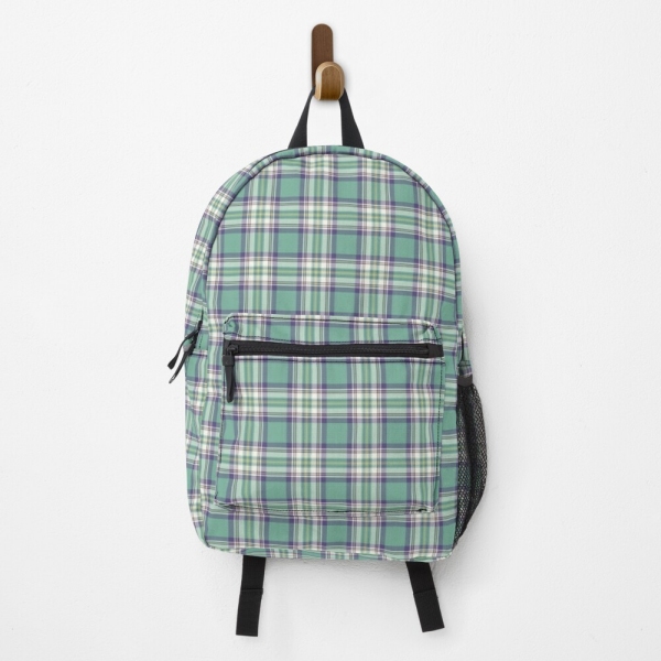 Light Green, Purple, and Yellow Plaid Backpack