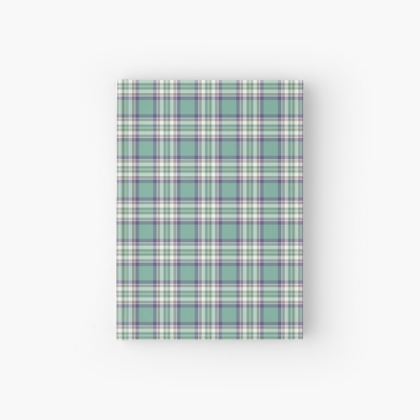 Light green, purple, and yellow plaid hardcover journal