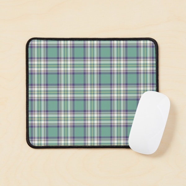 Light green, purple, and yellow plaid mouse pad