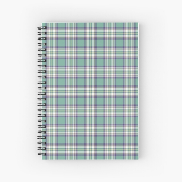 Light Green, Purple, and Yellow Plaid Notebook