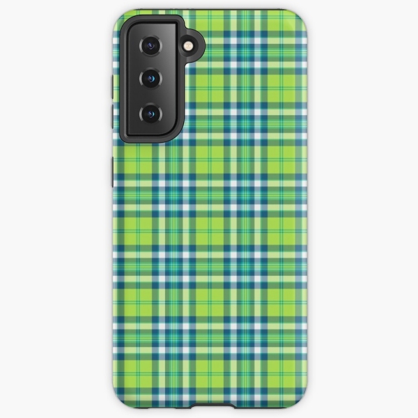 Lime Green and Turquoise Plaid Samsung Case