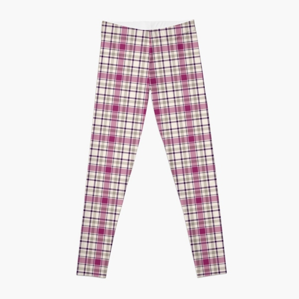 Magenta and gray plaid leggings