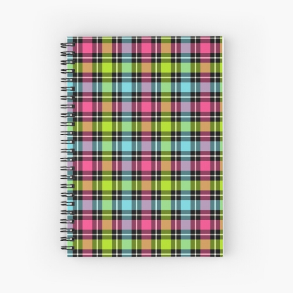Neon Checkered Plaid Notebook