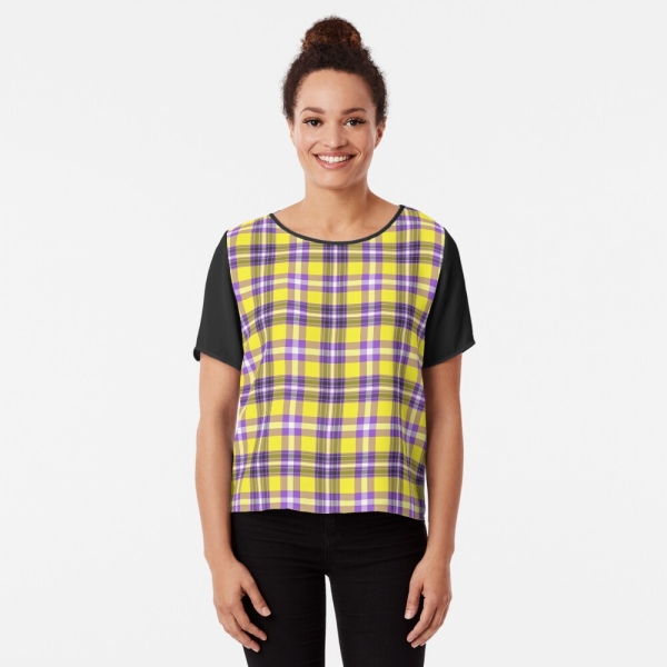 Bright Yellow and Purple Plaid Top