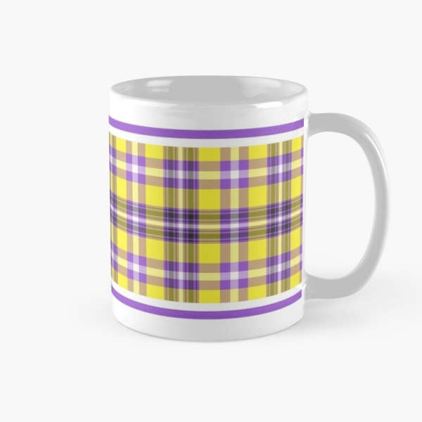Bright Yellow and Purple Plaid Mug