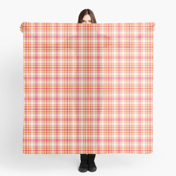 Bright orange and hot pink plaid scarf
