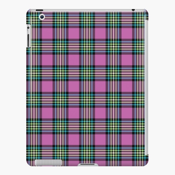 Light purple and turquoise plaid iPad case