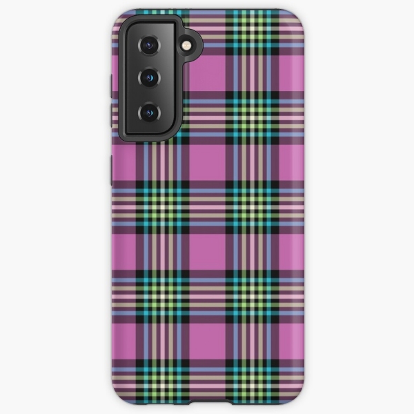 Orchid and Turquoise Plaid Samsung Case