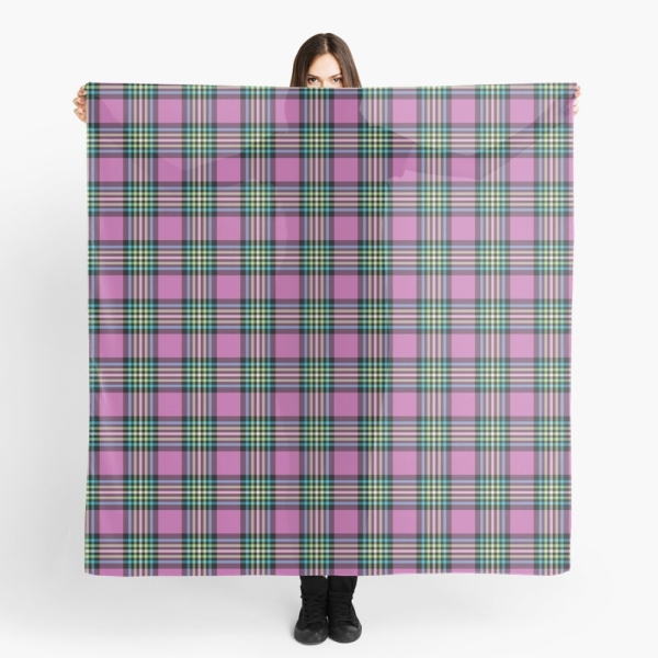 Light purple and turquoise plaid scarf