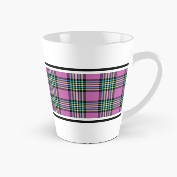 Light purple and turquoise plaid tall mug