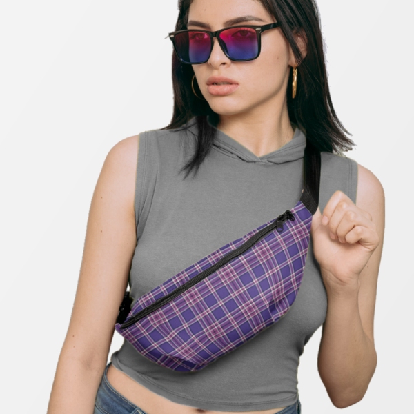 Purple plaid fannypack