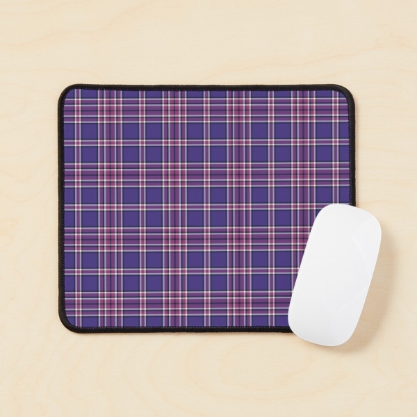 Purple plaid mouse pad