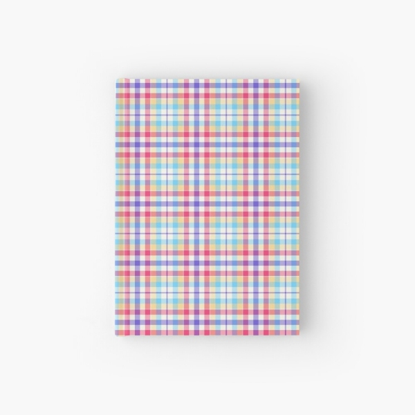 Purple, pink, and blue plaid hardcover journal