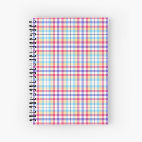 Purple, Pink, and Blue Plaid Notebook