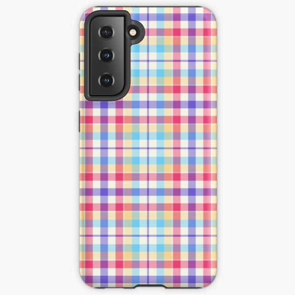 Purple, Pink, and Blue Plaid Samsung Case
