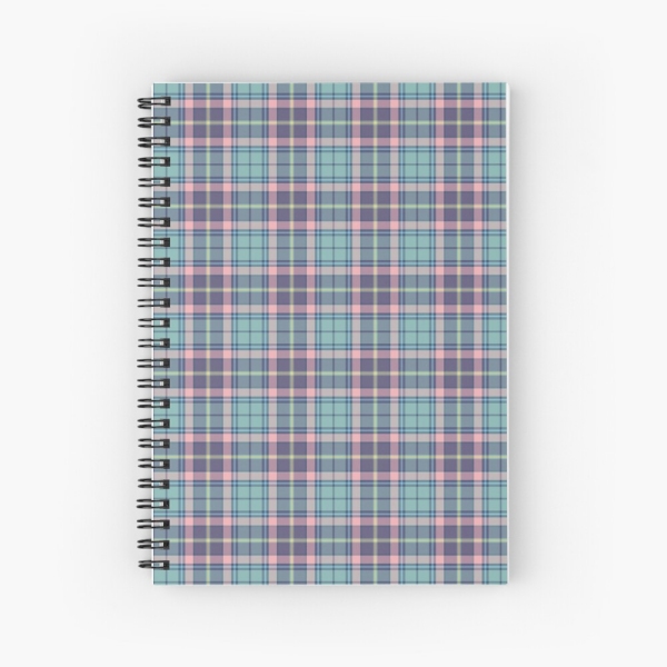 Light Green, Purple, and Pink Plaid Notebook