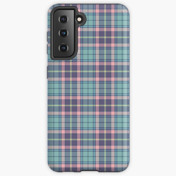 Light Green, Purple, and Pink Plaid Samsung Case