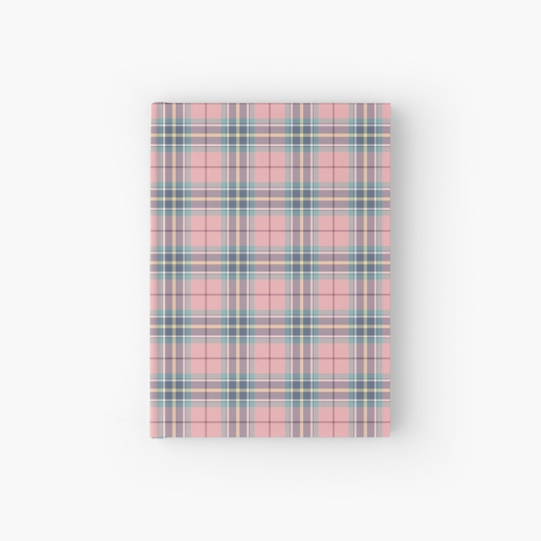 Pink, mint green, and yellow pastel plaid hardcover journal