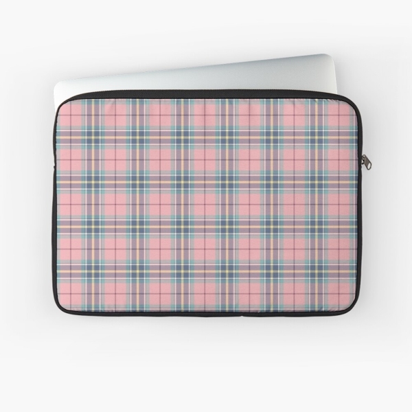 Pastel Pink Plaid Laptop Case