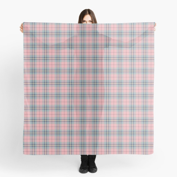 Pink, mint green, and yellow pastel plaid scarf