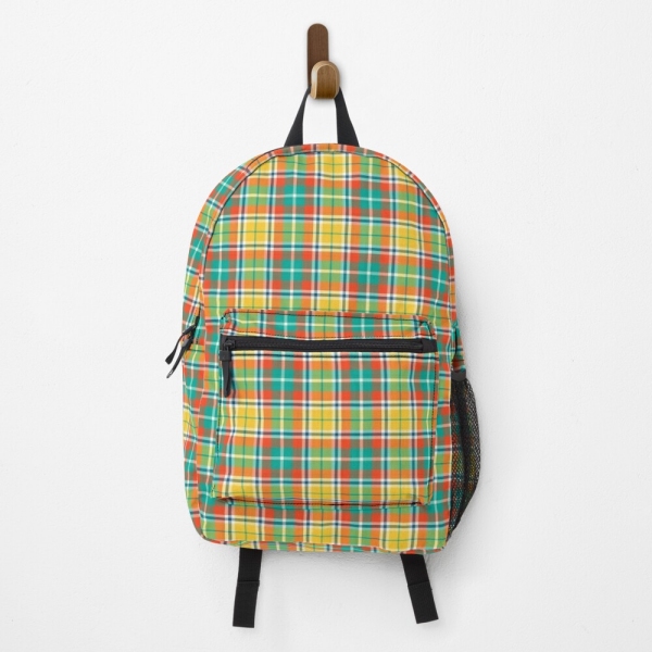 Yellow and Seafoam Green Plaid Backpack