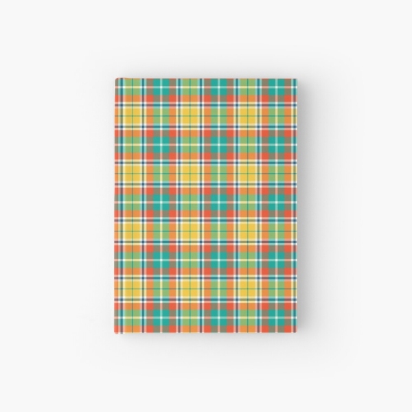 Bright yellow and seafoam green plaid hardcover journal