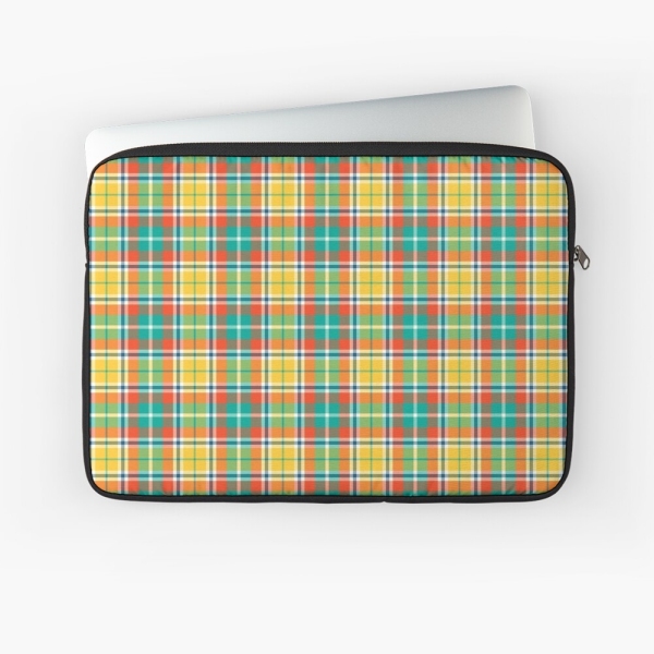Yellow and Seafoam Green Plaid Laptop Case