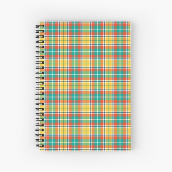 Yellow and Seafoam Green Plaid Notebook