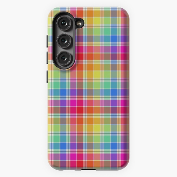 Bright Pastel Rainbow Plaid Samsung Case