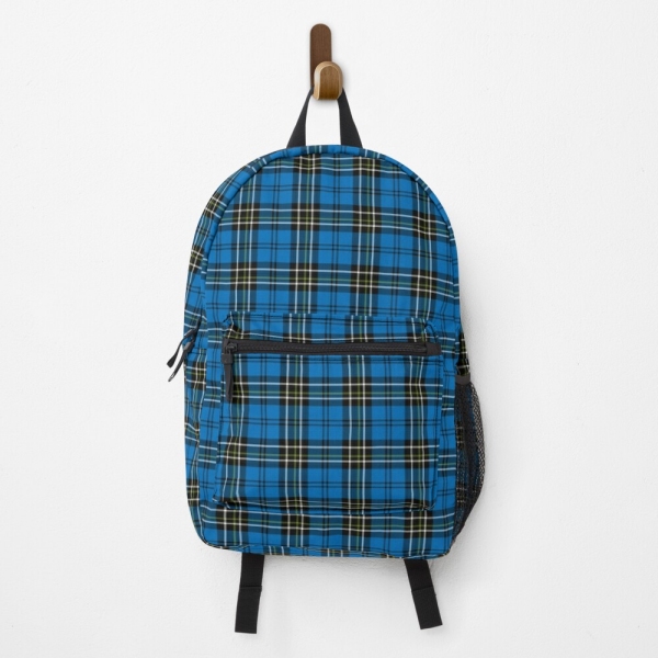 Blue vintage plaid backpack