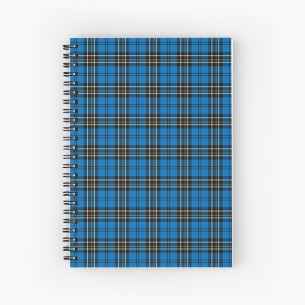 Blue vintage plaid spiral notebook
