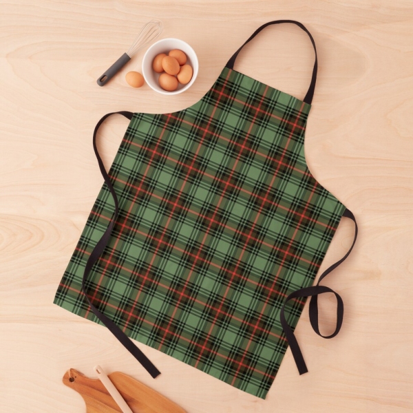 Green vintage plaid apron
