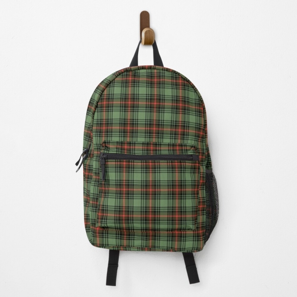 Green vintage plaid backpack