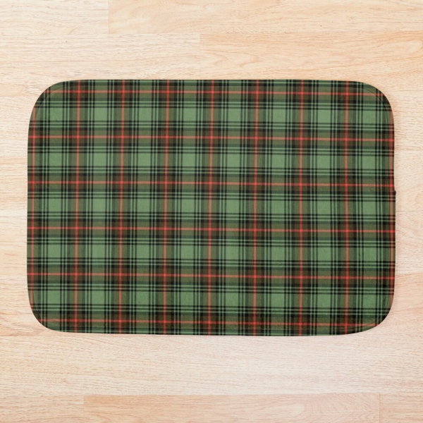 Green vintage plaid floor mat