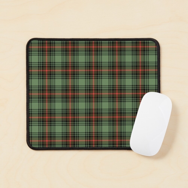 Green vintage plaid mouse pad