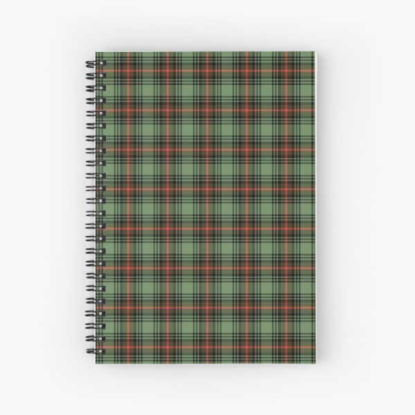 Green vintage plaid spiral notebook