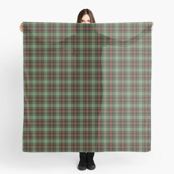 Green vintage plaid scarf