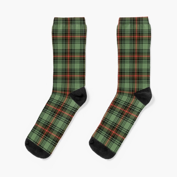 Green vintage plaid socks