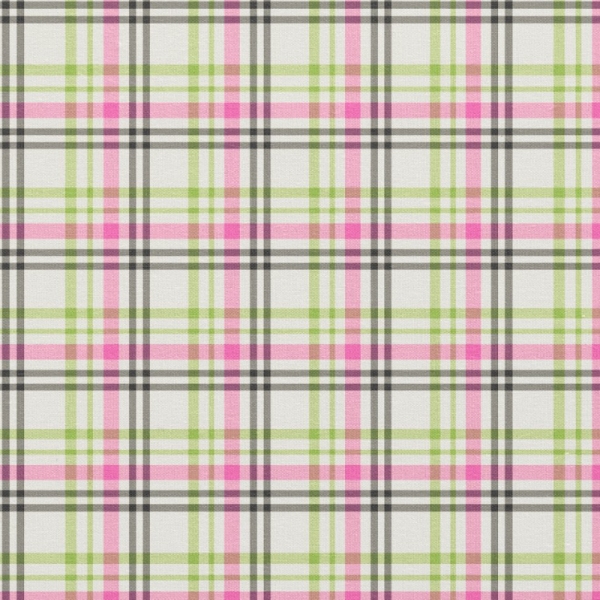 Hot Pink and Lime Green Vintage Plaid Fabric
